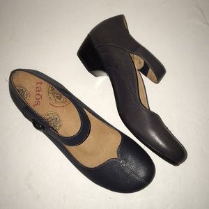Taos Samba Blue Leather Mary Jane Pump